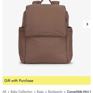 Calpak Taupe Convertible Diaper Bag